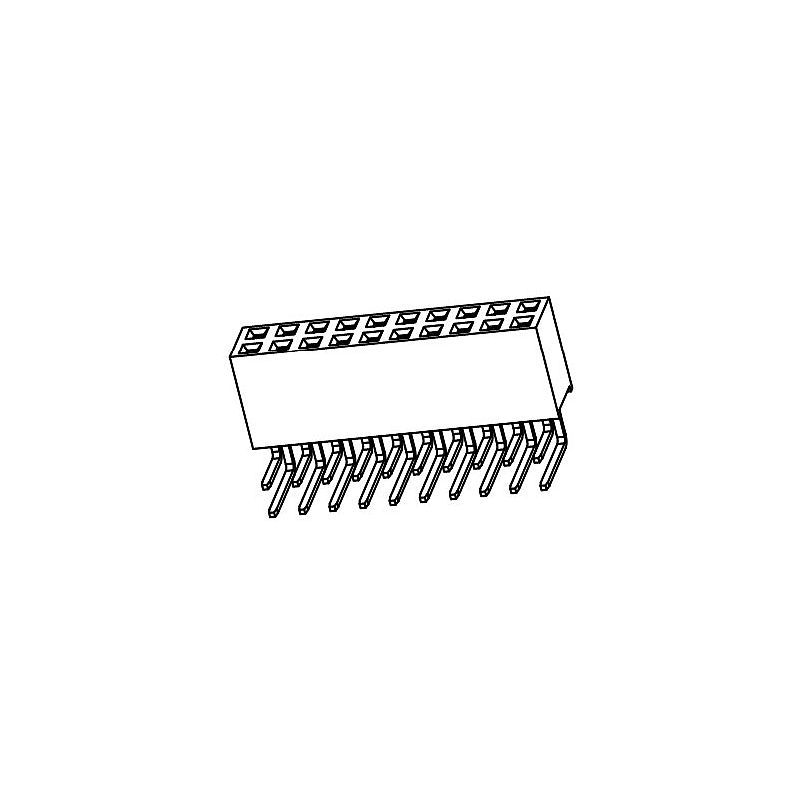 PH2.54*H8.5mm Female Header Double row Y-Type Right angle series